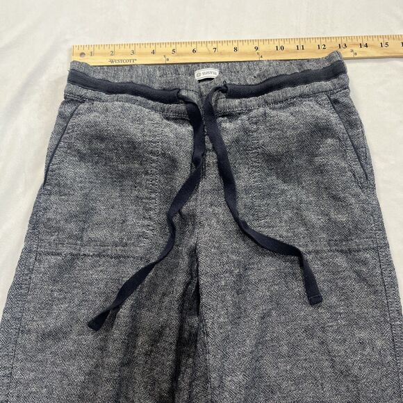 Susina XS Linen Blue Navy Heathered Wide Leg Pull On Drawstring Pants - Picture 5 of 9